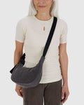 Small Denim Crescent Bag